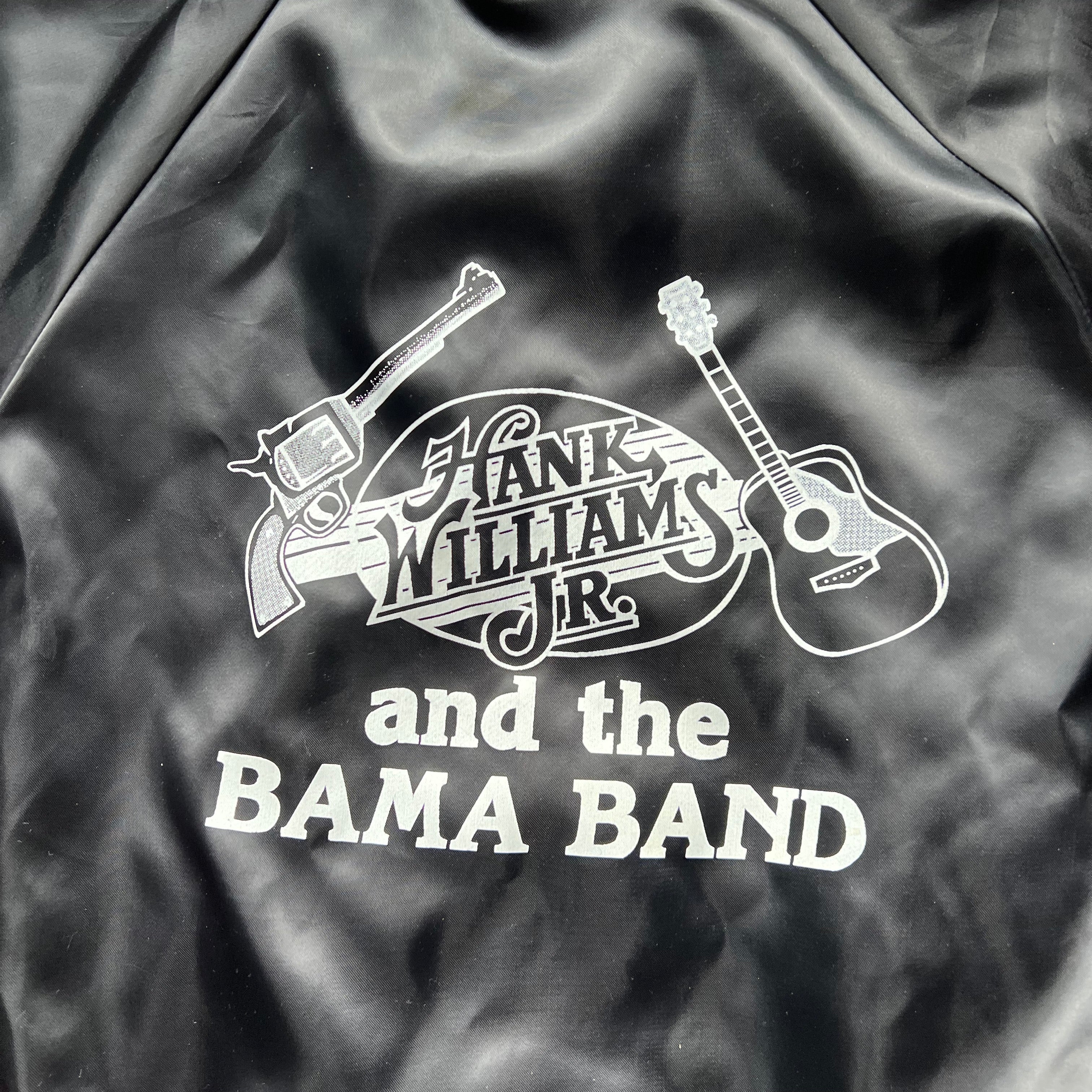 1980's Hank WIlliams Jr and The Bama Band Vintage Country Music Tour Satin Jacket - Image 4