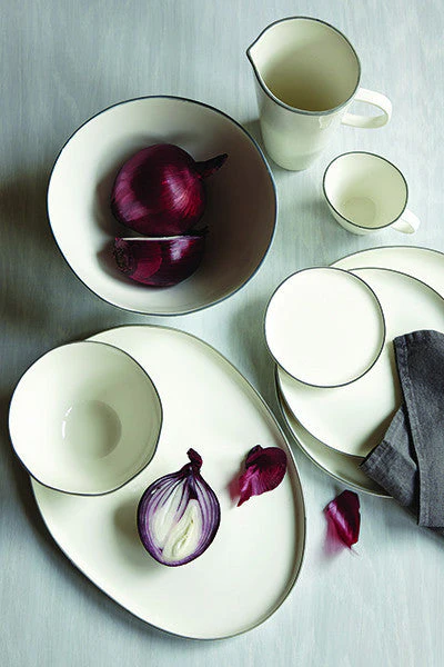 Abbesses Medium Bowl Grey Rim - Set of 4 - Image 6