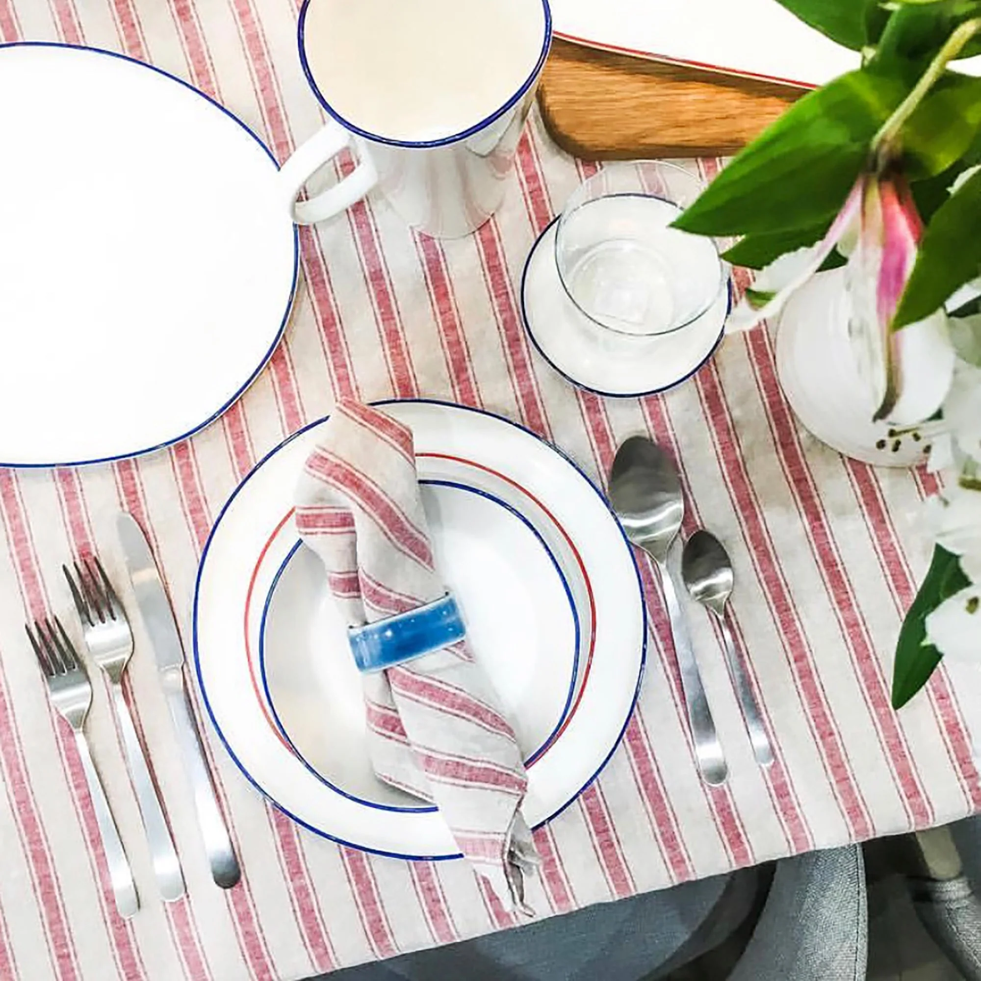 Abbesses Mug Blue Rim - Set of 4 - Image 6