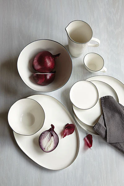 Abbesses Large Plate Grey Rim - Set of 4 - Image 7