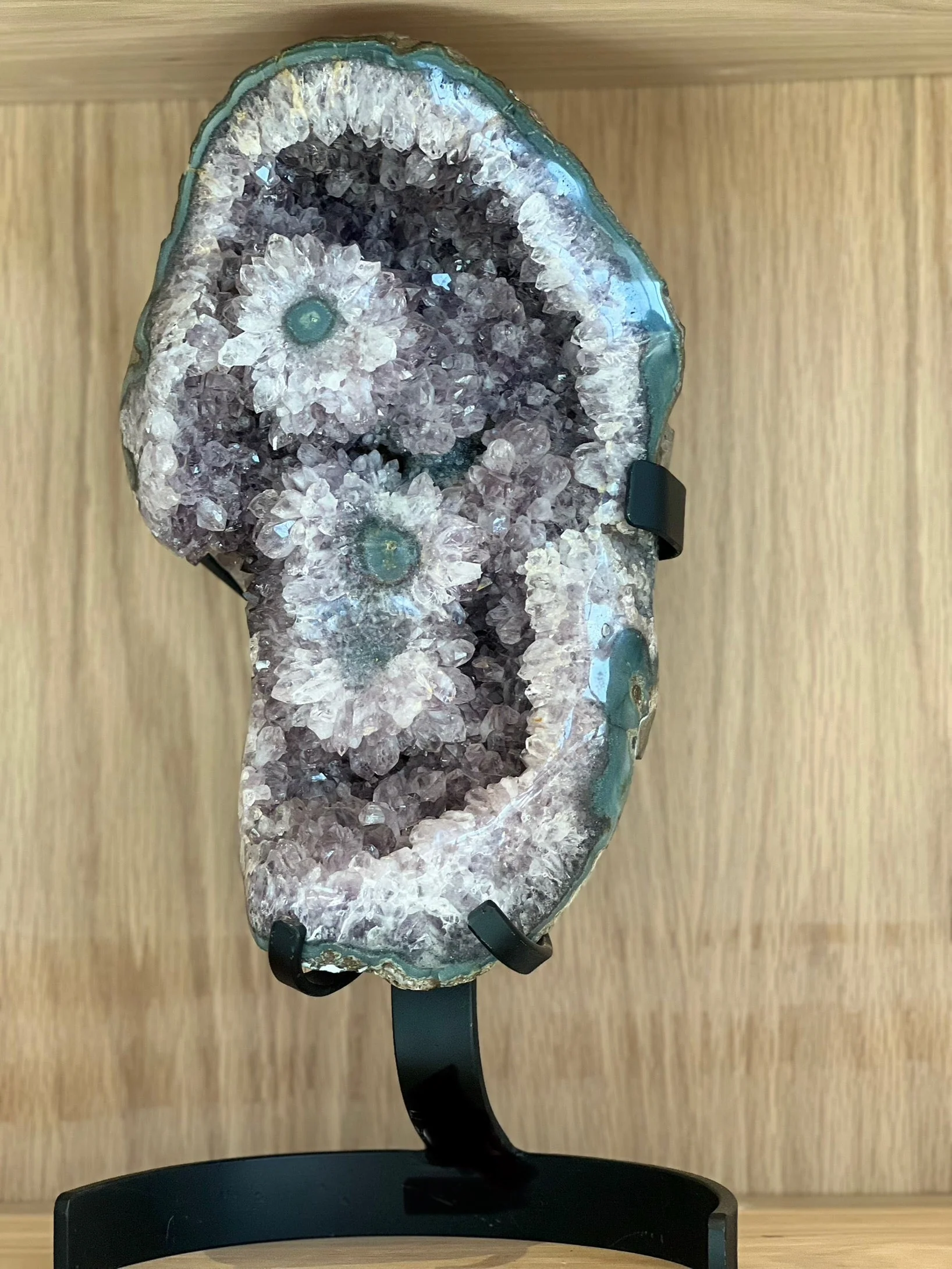 Amethyst with Stalactite Eyes on Stand - Image 4