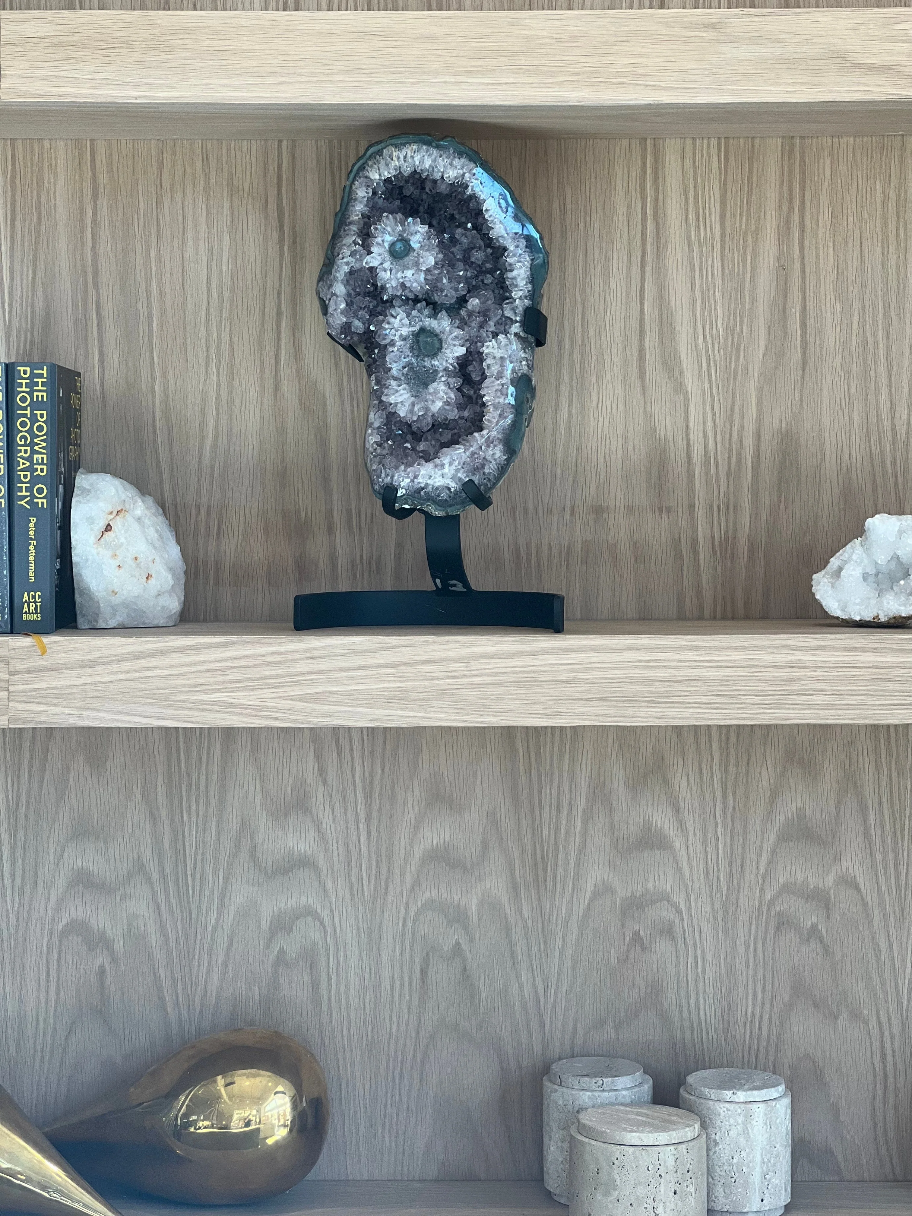 Amethyst with Stalactite Eyes on Stand - Image 5