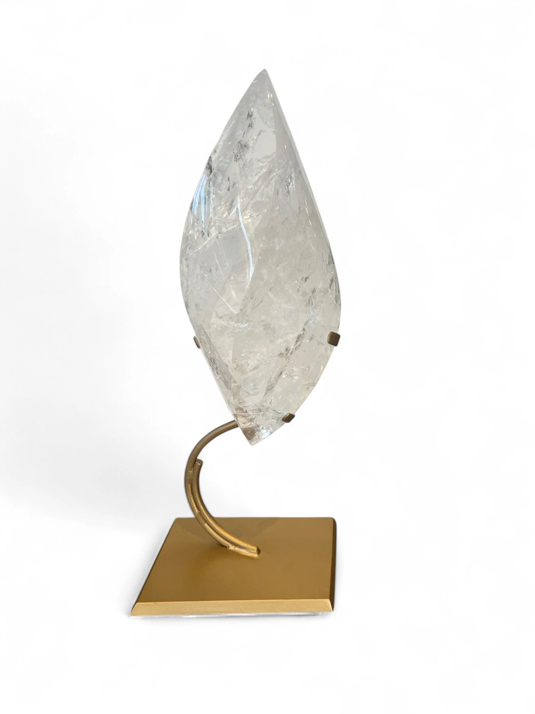 Clear Quartz Double Pointed Flame on Stand - Image 3